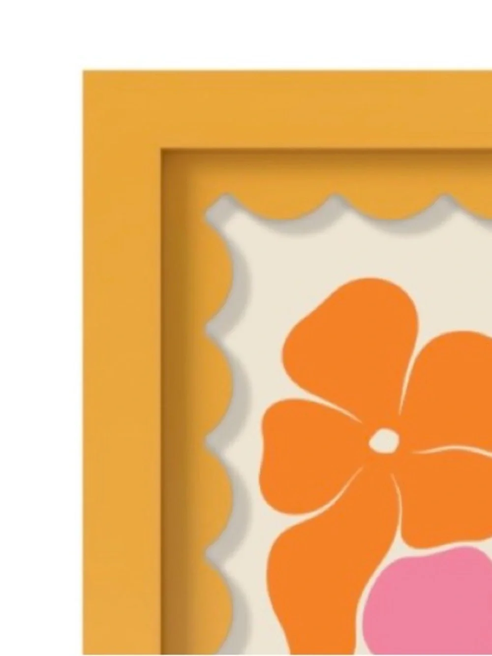Yellow Picture Frame with Wavy Mat 5x7”